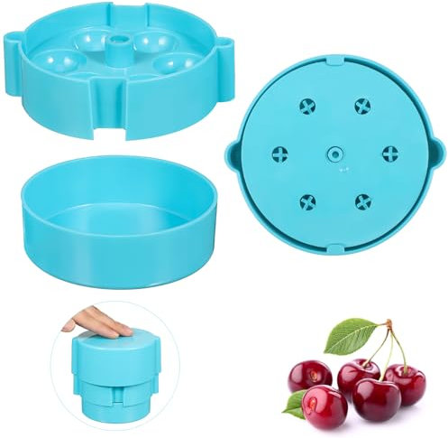 OKUMEYR Snocciolatore per Ciliegie Portatile in Plastico 6 Fori, Leggero e Facile da Pulire, Utensile da Cucina la Preparazione in Cucina