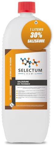 Salzsäure 30% 1 Liter = 1,4 Kg Chlorwasserstoffsäure UN1789 | Toilettenreinigung, Zementböden & Ziegelböden, Entfernt Kalk, Flecken & Zementschleier, Ionenaustauschern