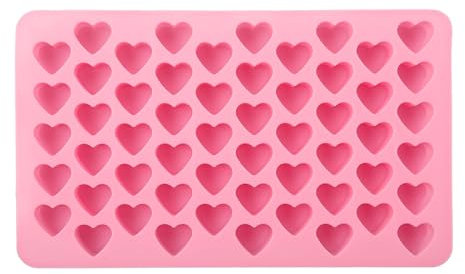 Tabanzhe Heart Shaped Silicone Mould-Wax Melts Mould 55 Heart Mould for Love Chocolate Soap Ice Cube Tray Jelly Melts Gummy DIY Baking Cake Valentine's Day Christmas(Pink)