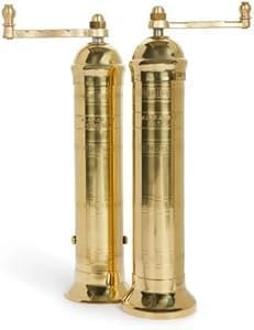 Greek European Genuine 2-Piece Copper-Brass Pepper Mills 9 & Salt 9 Grinder #414#419 Elegant & Authentic
