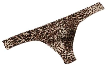 AMateschitz Leopard Tanga da uomo Leopard String intimo con tasca a bulge a vita bassa, con motivo leopardato, bikini sexy da uomo