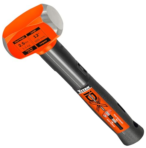 Titan iDX 63612 - Martillo perforador indestructible de 2.5 libras, mango de 12 pulgadas