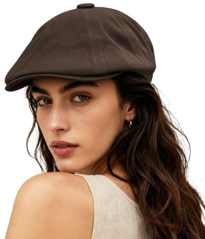 CLAPE Schiebermütze Herren Damen Baumwolle Vintage 8 Panel Flat Cap | Unisex Leichte Klassische Newsboy Cap Baskenmütze für Reisen Alltag Outdoor