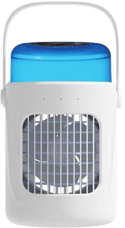 Enfriador De Aire Portátil Para Habitación - Ventilador Climatizador De Escritorio Con 3 Velocidades | Enfriador Recargable 3 Velocidades con Luz para Dormitorio, Sala, Coche y Residencia