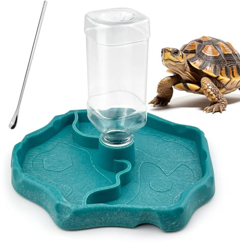 GZhaimai Comedero para reptiles y tortugas, dispensador automático de agua para reptiles, 2 en 1 para tortugas y reptiles