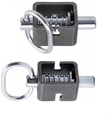 Volakebeing Lot de 2/4 verrous à ressort pour portail de remorque - Loquet en métal uni robuste avec broche de 1,6 cm pour portails de rampes de remorques à benne basculante