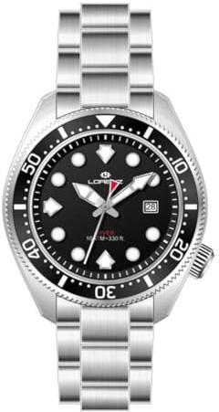 Lorenz Diver 26169FF - Orologio Sportivo da uomo al quarzo - Orologio Subacqueo fino a 100 metri - Cinturino in acciaio inossidabile