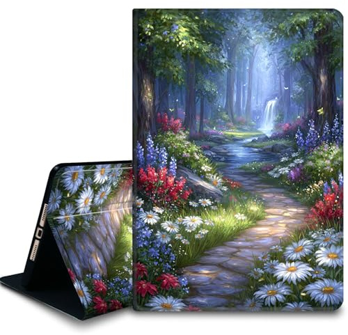 Bxgolkgd Tablet Case for iPad Pro 13 Inch, iPad 7th Generation 2024,Shockproof Stand Cover with Heat Dissipation,Auto Wake/Sleep Function,Enchanted Forest Stream