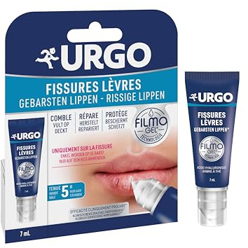 Urgo - Filmogel Fissures lèvres - Comble et répare la fissure - Apaise immédiatement, tout au long de la journée et protège lors des repas - 7 ml