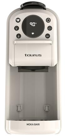 Taurus – Cafetera Espresso Moka Bari | Café molido y cápsulas Nespresso, Dolce Gusto y ESE Pod | 20 bares | 3 niveles de temperatura | Depósito 700 ml | Parada automática | Pantalla digital