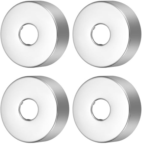 QUARKZMAN 4 Pcs Flangia Doccia 0.8x2.8x1(21x70x25mm) Piastra Rotonda Acciaio Inox Flangia Divisa Parete Copertura Tubo Acqua Argento