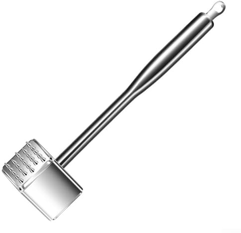 Martillo ablandador de carne de acero inoxidable 316 resistente de doble cara para aplanar y ablandar filetes, pollo, cerdo