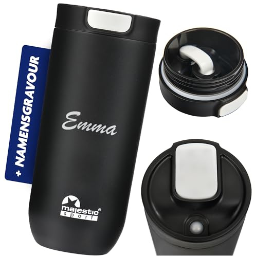 Majestic Sport Thermobecher 540ml mit Gravur, Hochwertiger Kaffeebecher, Individuelles Geschenk für Geburtstag, Weihnachten & besondere Anlässe