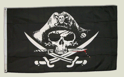 Flagge Pirat mit blutigem Säbel - 90 x 150 cm [Misc.]