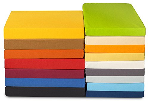 CelinaTex High-Line Spannbettlaken 140 x 200 cm schwarz Mako Baumwolle 180g/qm Bettlaken Jersey Spannbetttuch