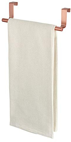 iDesign Over Door Towel Rail, Small Towel Rack Holder for Kitchen, made of Copper