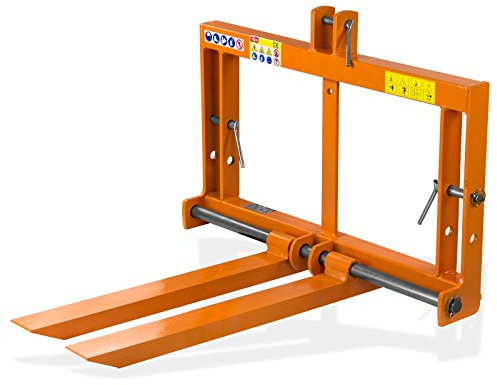 DEMA Palettengabel für Traktor & Kleintraktor – 300 kg Tragkraft, Kat 1, Heck-/Frontanbau, Dreipunktaufnahme