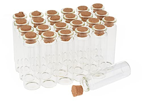 VBS XXL 24er-Pack Glasflaschen mit Korken 20ml Glasröhrchen