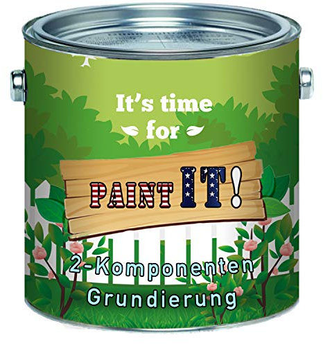 Paint IT! langfristige 2K Grundierung glänzend inkl. Härter im Set Wunschfarbton möglich Weiß Grau Schwarz (Schwarz RAL 9005, 2,5 L)