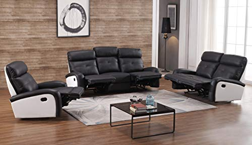 Mapo Möbel Voll-Leder Sofagarnitur Fernsehsofas Relaxsofas 5130-3+2+1-SW
