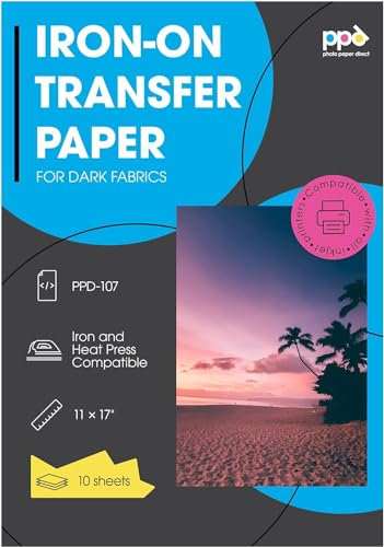 PPD Inkjet Transferpapier zum Aufbügeln, 27,9 x 43,2 cm, 10 Blatt (PPD-107-10)