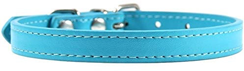 Katzenzubehör Rosa PU-Leder Sicherheitsname Personalisierte Halskette Kleine Katzenleine Katzengeschirr Katzenhalsband Strong (Color : Lake Blue collar, Size : L)