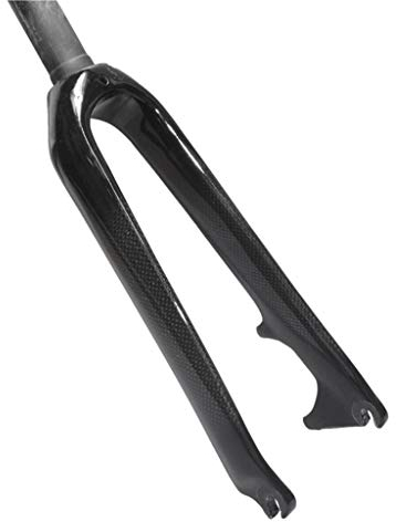 QHY Starrgabel Gabel 20 In Carbon Bike Vordergabel Faltbare BMX Fahrradgabel for 451mm Räder Scheibenbremse 1-1/8 3K-Muster Ultraleicht 380g (Color : Black, Size : 20inch)