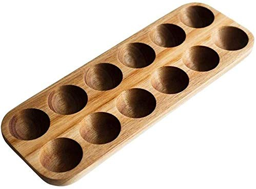 TSTSM Huevera para Huevos, Cajas De Huevos, Dispensador De Huevos, Huevera De Madera Rejilla para 12 Huevos, Caja De Madera para Huevos