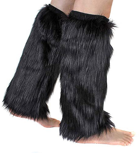 Pinkgarden Jambières en Peluche pour Femme, Couvre-jambes Doux et Sexy en Fourrure, Longueur de 40cm
