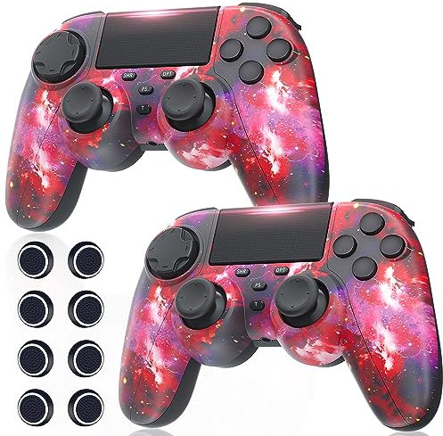 Gamrombo 2 Pack Wireless Controller for PS4, Compatible with PS4 Pro/Slim/PC, with Turbo Function, Back Button, Dual Vibration, 6-Axis Gyro Sensor, Touchpad