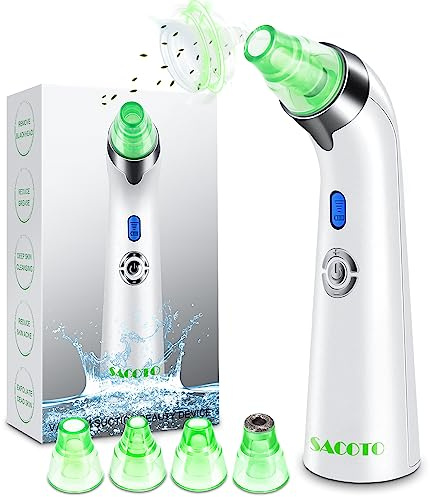 Blackhead Remover Pore Vacuum, Face Suction Pore Cleanser, 5 Suction Power Electric Blackhead Extractor Tool, 4 Probes, Blackhead Suction Remover for Women & Men