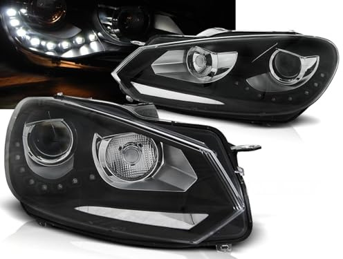 CR-Lights LED Tagfahrlicht Scheinwerfer in schwarz für VW Golf 6 VI 10.2008-2012