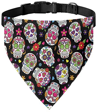 COEQINE Sommer-Hundehalstücher mit Totenkopf-Aufdruck, Tribal-Druck, Hundehalsband, Schals für Sport und Spaziergänge