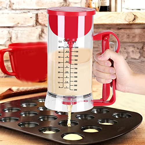 Gavigain Elektrischer Batteriebetriebener Mixer Spender Pfannkuchen Cupcake Waffel Teig Maker hine