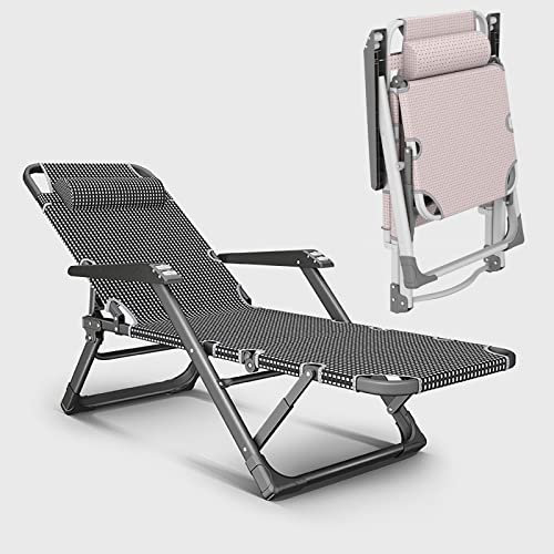 Zero Gravity Lounge Chair, Zero Gravity Recliner Outdoor Folding Lounge Chairs Verstellbare Terrassenstühle Schlafbetten für Erwachsene Tragbare Strandstühle mit Kopfstütze Camping Flache Rasenstühle