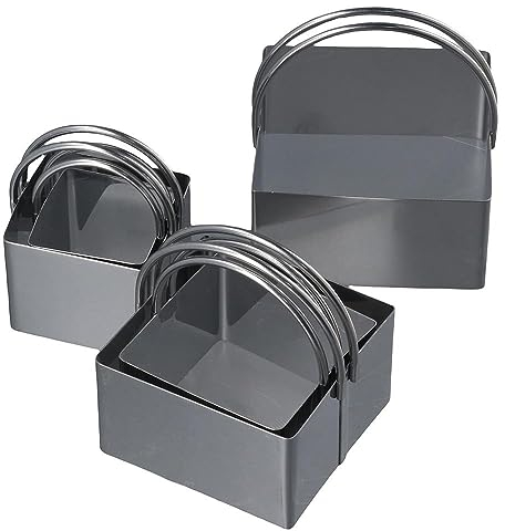 hobbyme Set di Formine Tagliabiscotti Quadrate con Manico, in Acciaio Inox, per Biscotti, Fondente, Decorazione per Torte