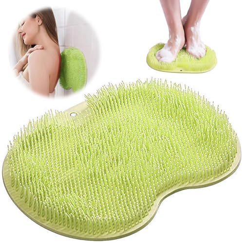 Rutschfestes Silikon Massagepad, Rückenschrubber,Rückenschrubber für Dusche | Fußbürste für die Dusche, Fußmatte Dusche mit Rutschfesten Saugnäpfen, Entspannendes, Reinigt, Peeling, Massiert Ihre Rücken