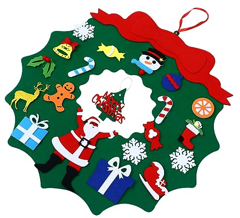 CHILDWEET Set Von 21 Stücke Weihnachten Dekorative Filz Kranz Indoor Hängen Handwerk Für Home Stil