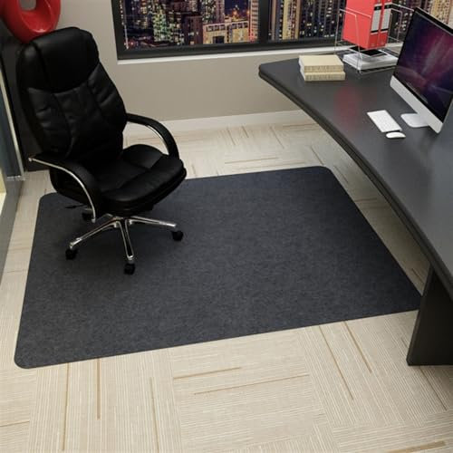 Icegrey Bürostuhl Matte Rechteckige Drehstuhlmatte rutschfeste Bodenschutzmatte für Stühle Polsterung Schreibtisch Grau 90x140cm