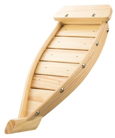 PRETYZOOM Wooden Sushi Serving Boat Food Tray Sushi Plate Decorative Sashimi Tray
