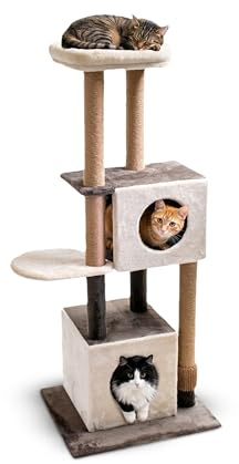 Aqpet Tiragraffi XXL 140 cm In corda di Sisal con Doppia Cuccia e piattaforma per il massimo divertimento del tuo gatto