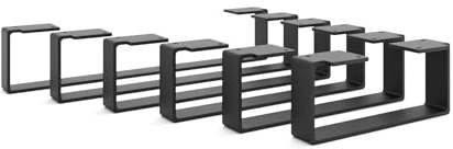 HEVVA 1x Möbelfuß - Luxemburg - Höhe 10 cm (Tiefe 35 cm, Schwarz) | Möbelkufen, Möbelbeine, Standfüße, Design-Möbelfüße, Sideboardfüße, Waschtischunterschrankfüße, Metallfüße für DIY