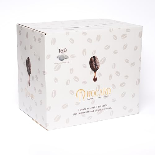 Caffè Rocard® | Cialda Compostabile | 150 Cialde | Caffè Selezionato, Tostato e Torrefatto in Italia | Miscela Classica | Cialda da 8 Gr