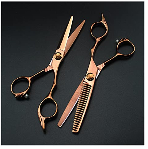6-Zoll-Messing-Haarschneideschere, Effilierschere, Haarschneideschere, Haarschneideschere, Friseurschere, Haarschneideschere (Farbe: Set) (Set B)