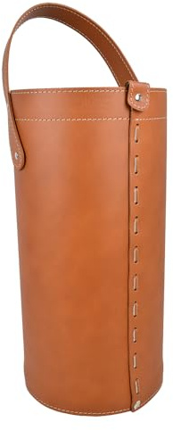 LIMAC Design REGEN Regenschirmständer aus Leder, Schirmständer modernes Design für den Innenbereich, Regenschirmkorb mit Wasserauffangschale herausnehmbar, Hergestellt in Italien. (Braun)