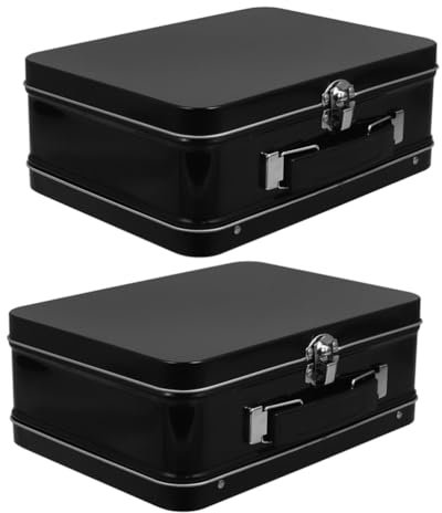 Ciieeo 2 Stück Mini-Kofferbox Kleiner Weißblech-Koffer Vintage Dekorative Süßigkeiten-Aufbewahrungsboxen -Verpackungsbox Für Hochzeit Tafelaufsätze -Requisiten Dekoration