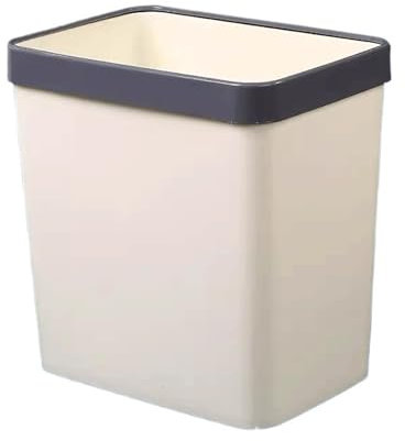 RUNZE765Z Corbeille à Papier Corbeille à Papier rectangulaire à Coutures de Salle de Bains Extra épaisse, Corbeille à Papier rectangulaire à Couture de Cuisine Poubelle De Bureau(Blanc,L)