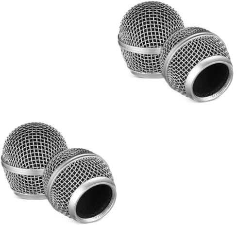 Abaodam 4pcs Mic Grill Heads Replacement Metal Mesh Grille Heads Compatible Microphone Ball Mesh Grill for Professional Microphone