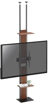 KIMEX - Support TV - Fixation Sol-Plafond - pour écran TV 32-65 - Hauteur et Angle réglables - Noir - 032-3265
