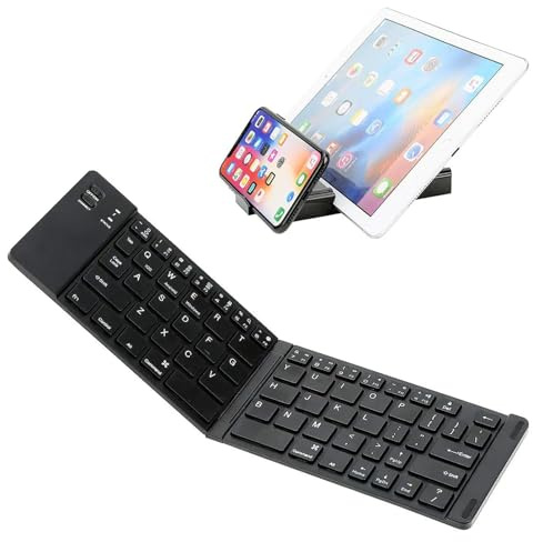 Tek Styz Wireless Bluetooth Keyboard Compatible with Micromax Canvas Nitro 4G Built-in Phone Holder/Stand-Ultra Slim Folding Rechargeable Full Size Keyboard!